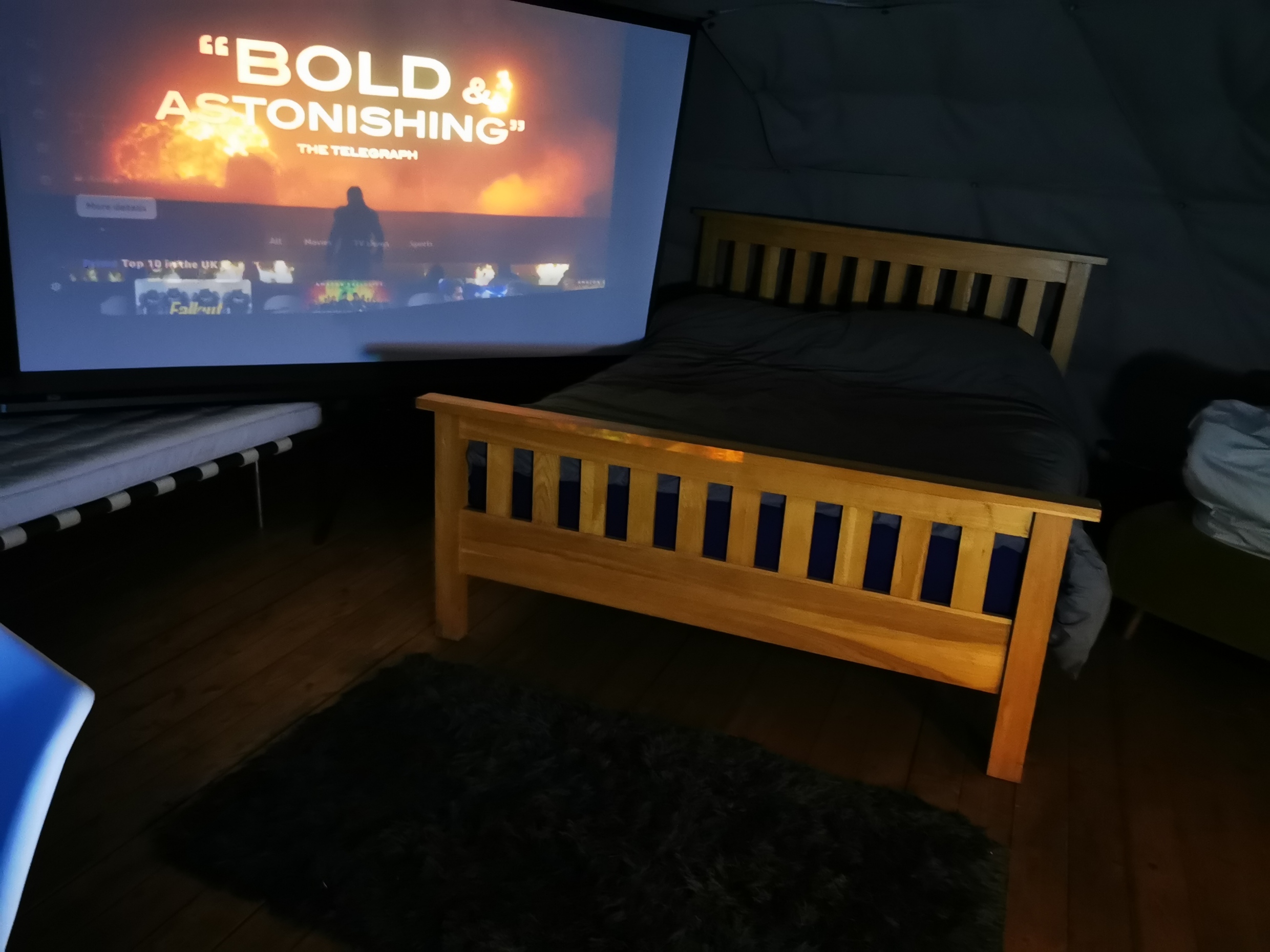 Cozy Dome King Bed Sanctuary with Projector